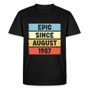 35 Years Old Epic Since August 1987 35th Birthday - Men's Premium Organic T-Shirt - black - Front - Nico (187cm)