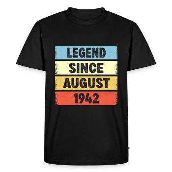 80 Years Old Legend Since August 1942 80th - Men's Premium Organic T-Shirt - black - Front - Nico (187cm)