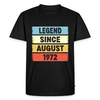 50 Years Old Legend Since August 1972 50th - Men's Premium Organic T-Shirt - black - Front - Nico (187cm)