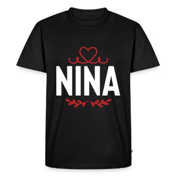 Nina - Men's Premium Organic T-Shirt - black - Front - Nico (187cm)