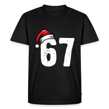 67 Numéro Noël - T-shirt Premium bio Homme - noir - Devant - Nico (187cm)