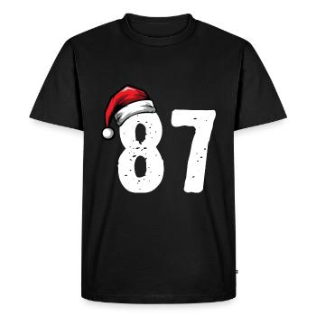 87 Numéro Noël - T-shirt Premium bio Homme - noir - Devant - Nico (187cm)