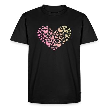 Coeur de coeur amour anniversaire romantique - T-shirt Premium bio Homme - noir - Devant - Nico (187cm)