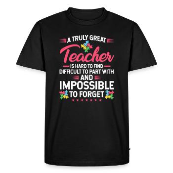Support Autism Great Teacher Autistic Puzzle - Men's Premium Organic T-Shirt - black - Front - Nico (187cm)