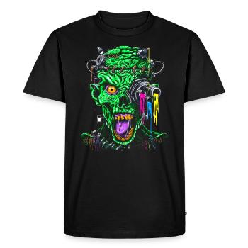 Futuristic zombie - Men's Premium Organic T-Shirt - black - Front - Nico (187cm)