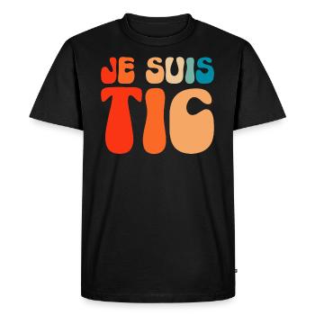 Je Suis TIC - Groovy TIC et TAC Duo 2 Personnes - T-shirt Premium bio Homme - noir - Devant - Nico (187cm)