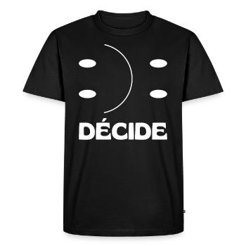 Motif Heureux Triste Bonne Humeur Mauvaise - T-shirt Premium bio Homme - noir - Devant - Nico (187cm)