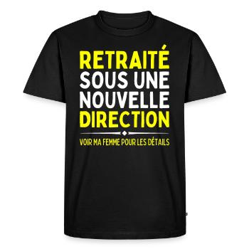 Retraité Cadeau Retraite Homme Pot De Depart Drole - T-shirt Premium bio Homme - noir - Devant - Nico (187cm)