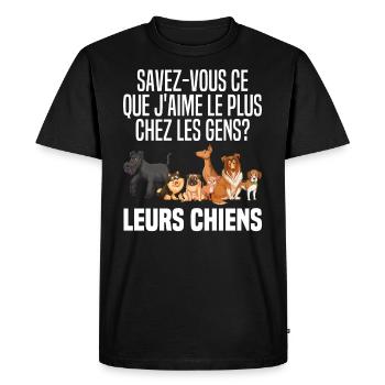 Cadeau Amateur De Chien Humour Amoureux des Chiens - T-shirt Premium bio Homme - noir - Devant - Nico (187cm)
