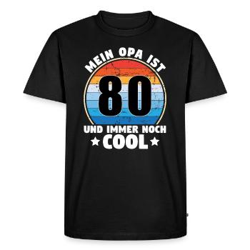 My Grandpa Is 80 And Still Cool 1944 - Men's Premium Organic T-Shirt - black - Front - Nico (187cm)