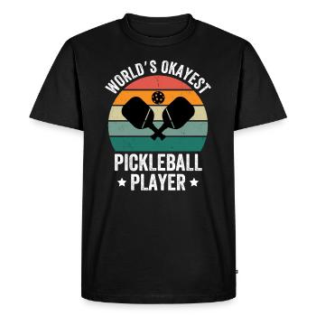 World's Okayest Pickleball Player - Men's Premium Organic T-Shirt - black - Front - Nico (187cm)