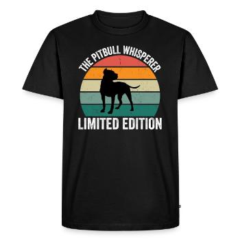 Le chuchoteur Pitbull - T-shirt Premium bio Homme - noir - Devant - Nico (187cm)