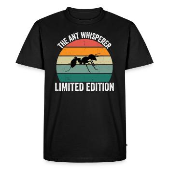 La fourmi qui murmure à l’oreille - T-shirt Premium bio Homme - noir - Devant - Nico (187cm)