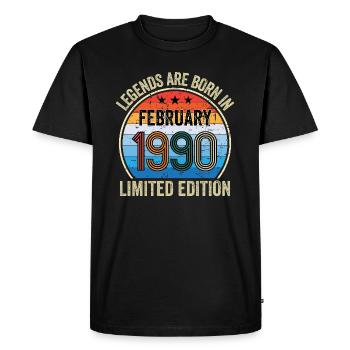 Legends Are Born In Février 1990 Edition Limitée - T-shirt Premium bio Homme - noir - Devant - Nico (187cm)