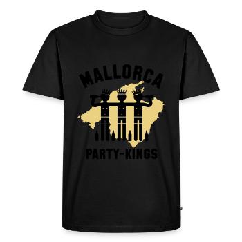 Mallorca Party-Kings (Partyurlaub / 2C) - Men's Premium Organic T-Shirt - black - Front - Nico (187cm)