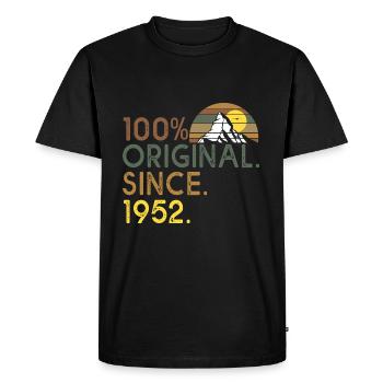 100% original since 1952 anniversary 70 years hike - Men's Premium Organic T-Shirt - black - Front - Nico (187cm)