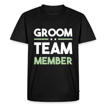 Groom Team - Men's Premium Organic T-Shirt - black - Front - Nico (187cm)