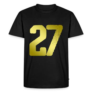 27 Maillot numéro - T-shirt Premium bio Homme - noir - Devant - Nico (187cm)