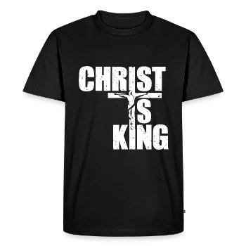 Le Christ est roi Foi chrétienne Religieux - T-shirt Premium bio Homme - noir - Devant - Nico (187cm)