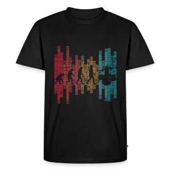 Evolution of man Drums Band Retro Vintage Drummer - Men's Premium Organic T-Shirt - black - Front - Nico (187cm)