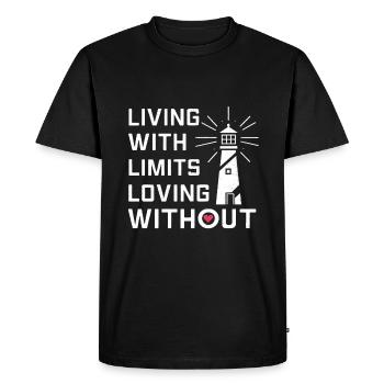 Vivre avec des limites, Aimer sans - T-shirt Premium bio Homme - noir - Devant - Nico (187cm)
