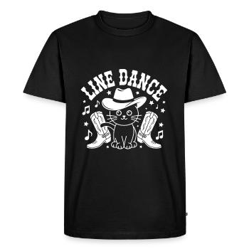J’adore mon chat et la danse en ligne - T-shirt Premium bio Homme - noir - Devant - Nico (187cm)