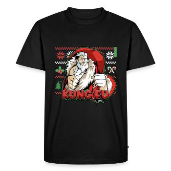 Kung Fu Santa Ugly Cristmas Design for a Martial - Men's Premium Organic T-Shirt - black - Front - Nico (187cm)