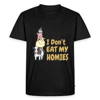 Je ne mange pas mes amis Bien-être animal Végétalien - T-shirt Premium bio Homme - noir - Devant - Nico (187cm)