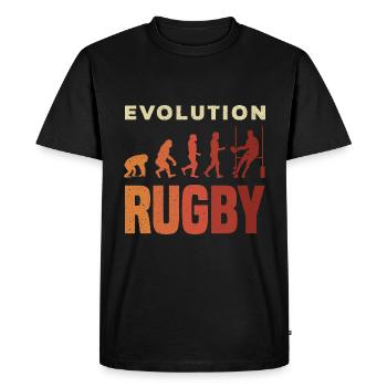 Rugby Ball Sport Player Retro Evolution Rugby Team - T-shirt Premium bio Homme - noir - Devant - Nico (187cm)