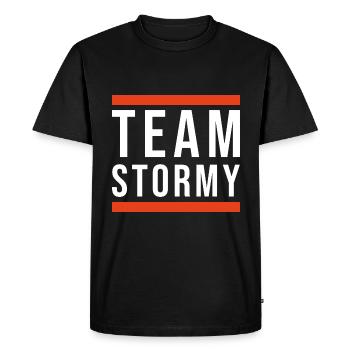 L’équipe Stormy - T-shirt Premium bio Homme - noir - Devant - Nico (187cm)