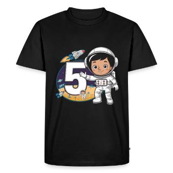 5th Birthday Astronaut Space Adventure for Boys - Men's Premium Organic T-Shirt - black - Front - Nico (187cm)