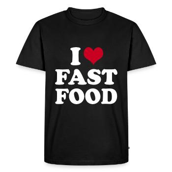 J’adore la restauration rapide - T-shirt Premium bio Homme - noir - Devant - Nico (187cm)