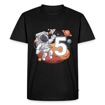 5th Birthday Astronaut Space Adventure for Boys - Men's Premium Organic T-Shirt - black - Front - Nico (187cm)