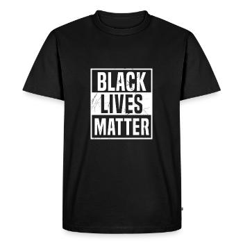 Black Lives Matter! Black Power Anti Rac BLM - Men's Premium Organic T-Shirt - black - Front - Nico (187cm)