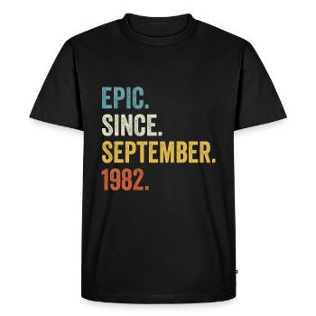 40 Years Old Epic Since September 1982 40th - Men's Premium Organic T-Shirt - black - Front - Nico (187cm)