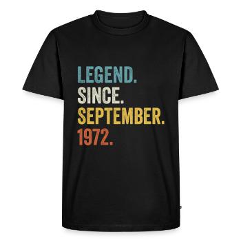 Légende depuis septembre 1972 50e anniversaire - T-shirt Premium bio Homme - noir - Devant - Nico (187cm)
