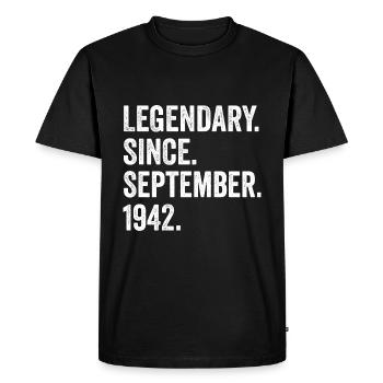 80 Years Old Legendary Since September 1942 80th - Men's Premium Organic T-Shirt - black - Front - Nico (187cm)