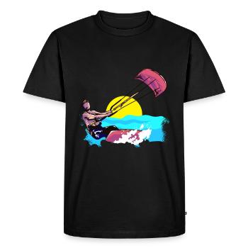 Kiter Kiteboarding Kitesurfing - Men's Premium Organic T-Shirt - black - Front - Nico (187cm)