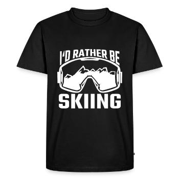 Skier Ski I'd Rather Be Skiing Goggles - Men's Premium Organic T-Shirt - black - Front - Nico (187cm)