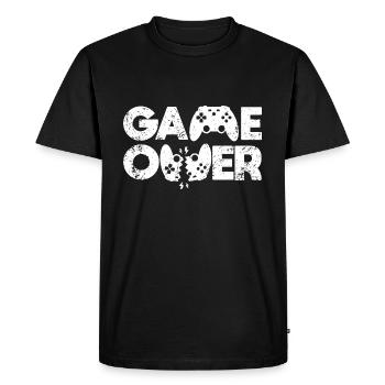 Game Over Gamepad Gaming Zocker Gamer Controller - Men's Premium Organic T-Shirt - black - Front - Nico (187cm)