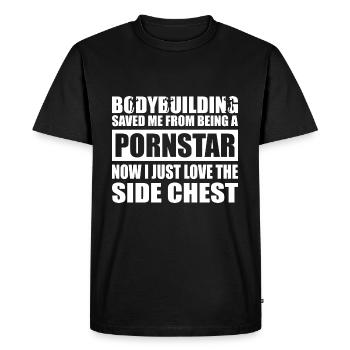 Bodybuilding Gym Musculation Pornstar Fitness - T-shirt Premium bio Homme - noir - Devant - Nico (187cm)