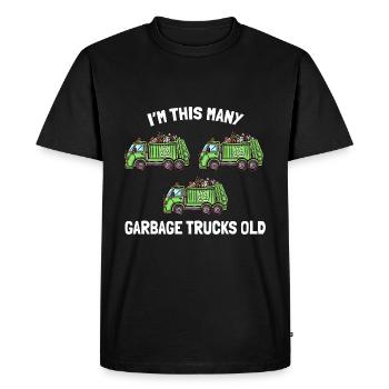 Je suis ce vieux 3ème anniversaire de camions à ordures - T-shirt Premium bio Homme - noir - Devant - Nico (187cm)