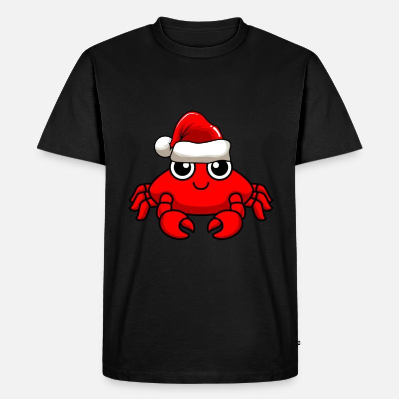 Krabbe Comic Weihnachten - Männer Premium Bio T-Shirt - Schwarz