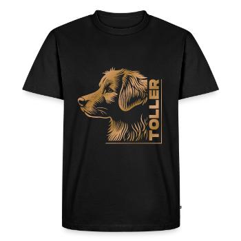 GREAT Drawing Head GOLD - Men's Premium Organic T-Shirt - black - Front - Nico (187cm)