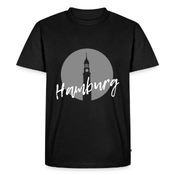Hambourg | Idée cadeau cadeau Hambourg - T-shirt Premium bio Homme - noir - Devant - Nico (187cm)