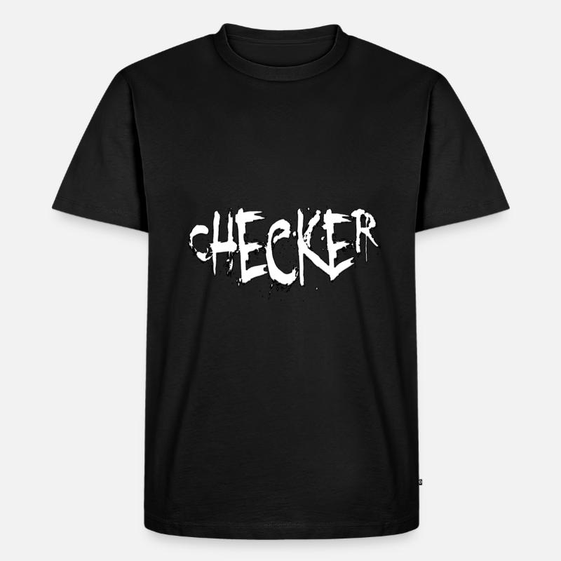 CHECKER - Männer Premium Bio T-Shirt - Schwarz