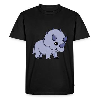 Dinosaur triceratops comic - Men's Premium Organic T-Shirt - black - Front - Nico (187cm)