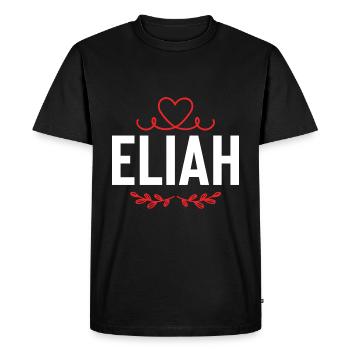 Eliah - Men's Premium Organic T-Shirt - black - Front - Nico (187cm)
