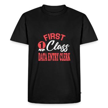 World-class data collector - Men's Premium Organic T-Shirt - black - Front - Nico (187cm)