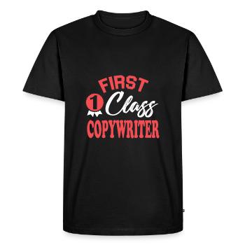 First-class copywriter - Men's Premium Organic T-Shirt - black - Front - Nico (187cm)